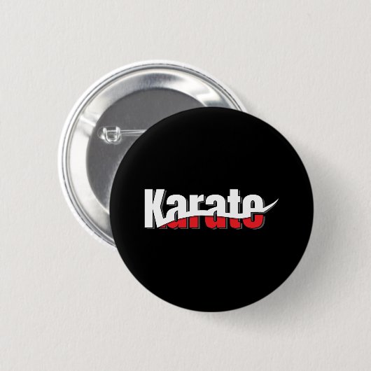 Badge Rond 5 Cm Karate Arts Martiaux Swish Abstrait (Devant & derrière)