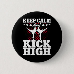 Badge Rond 5 Cm Karate Black Belt Gi Uniform Gardez Le Calme Et Ap