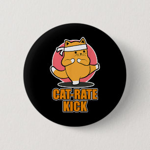 Badge Rond 5 Cm Karate Conception Chat Pour Les Ventilateurs De Sp