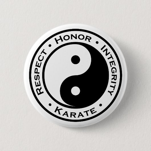 Badge Rond 5 Cm Karaté d'intégrité d'honneur de respect (Devant)