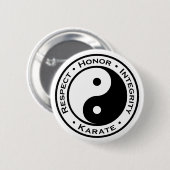 Badge Rond 5 Cm Karaté d'intégrité d'honneur de respect (Devant & derrière)