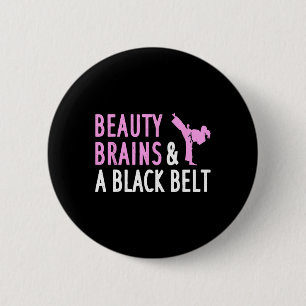 Badge Rond 5 Cm Karate Drôle Pour Femmes Fille Taekwondo Arts Mart