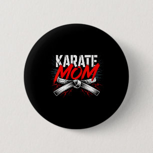Badge Rond 5 Cm Karate féminin esprit de dojo de mère puissance ar