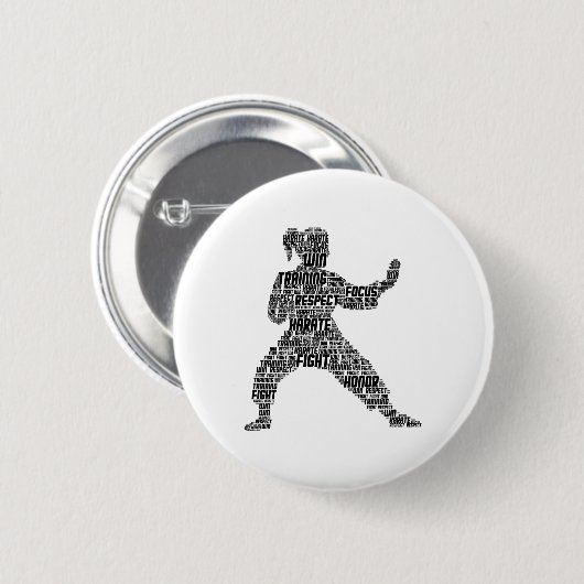 Badge Rond 5 Cm Karate Girl Kids (Devant & derrière)
