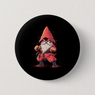 Badge Rond 5 Cm Karate Gnome Taekwondo Martial Arts Fighter