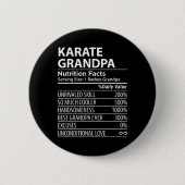 Badge Rond 5 Cm Karate Grandpa Nutrition Fiches Funny Karate Grand (Devant)
