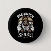 Badge Rond 5 Cm Karate Guerrier Légende Sasquatch Sensei Bigfoot M (Devant)