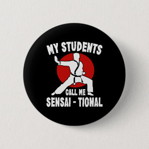 Badge Rond 5 Cm Karate Kung Fu Sensai Cadeau I Martial Arts Fighte
