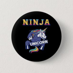 Badge Rond 5 Cm Karaté Licorne Ninja de Kickboxing Licorne Arts Ma