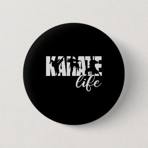 Badge Rond 5 Cm Karate Life Artwork Martial Arts Black Belt Crew Y