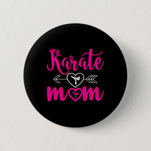 Badge Rond 5 Cm Karate Maman - Maman peut faire du karaté