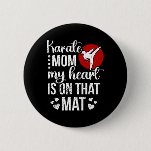 Badge Rond 5 Cm Karate Maman Mon Coeur Est Sur Ce Mat Karate Mama