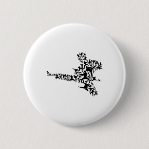 Badge Rond 5 Cm Karate Martial Arts Flying Boxer Kickboxer T
