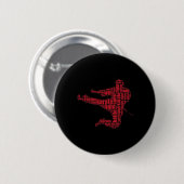 Badge Rond 5 Cm Karate Martial Arts Word Cloud Tee (Devant & derrière)