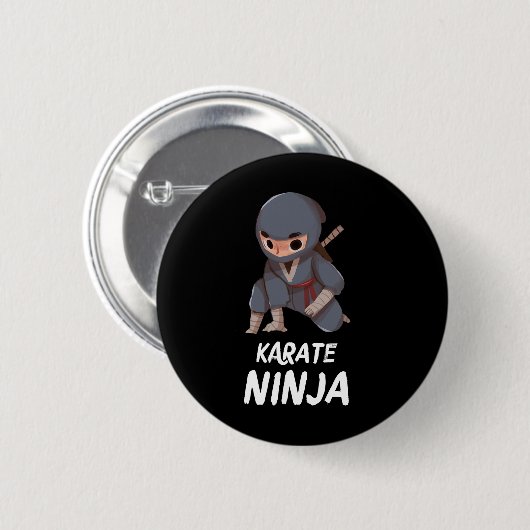 Badge Rond 5 Cm Karate Ninja Boy Funny Arts Martiaux Sports (Devant & derrière)