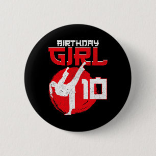 Badge Rond 5 Cm Karate Taekwondo 10 ans Anniversaire Martial Art