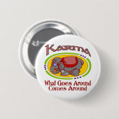 Badge Rond 5 Cm Karma Elephant (Devant & derrière)