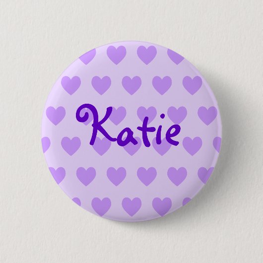 Badge Rond 5 Cm Katie en violet (Devant)