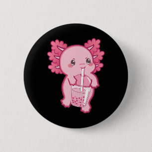 Badge Rond 5 Cm Kawaii Axolotl Boba Bubble Tea Ado fille enfants J