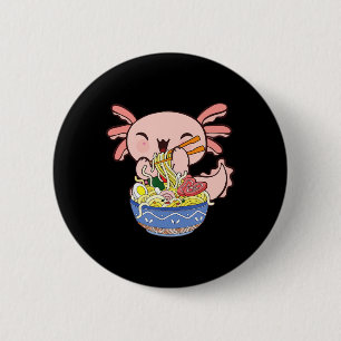 Badge Rond 5 Cm Kawaii Axolotl Ramen nouilles Anime Japonaise Enfa