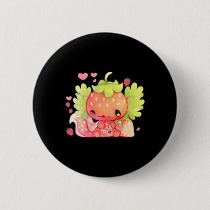 Badge Rond 5 Cm Kawaii Axolotl Strawberry Milk Shake Japanese Anim
