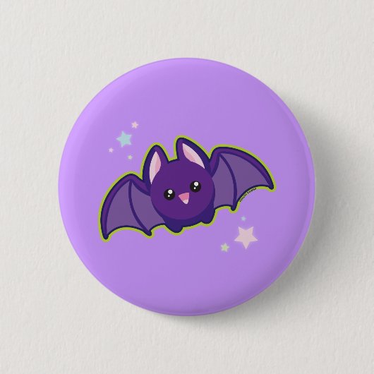 Badge Rond 5 Cm Kawaii Bat (Devant)