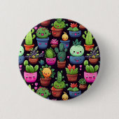 Badge Rond 5 Cm Kawaii Cactus Friends Button (Devant)