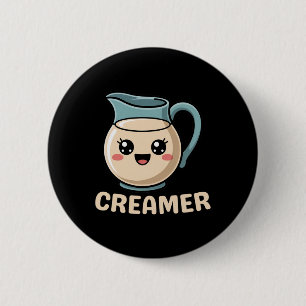 Badge Rond 5 Cm Kawaii Creamer café mignonne Halloween Costume Ris