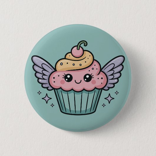 Badge Rond 5 Cm Kawaii Cupcake (Devant)