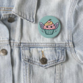Badge Rond 5 Cm Kawaii Cupcake (En situation)