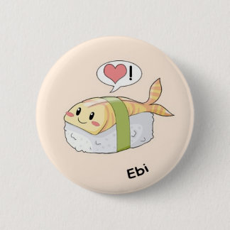 Badge Rond 5 Cm Kawaii de sushi