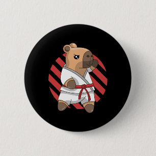 Badge Rond 5 Cm Kawaii Funny Capyra Capy Karate Arts martiaux Keik