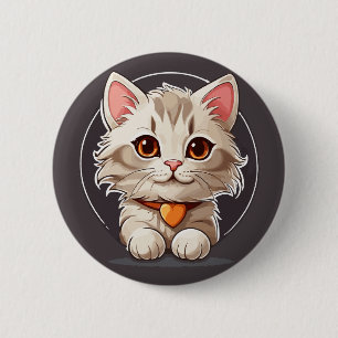 Badge Rond 5 Cm Kawaii Kitty Chat