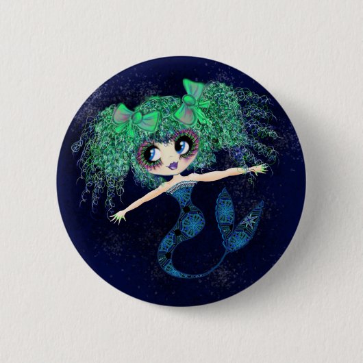 Badge Rond 5 Cm Kawaii Mermaid si mignon (Devant)
