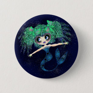 Badge Rond 5 Cm Kawaii Mermaid si mignon