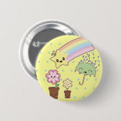 Badge Rond 5 Cm Kawaii météo arc-en-ciel motif si mignon (Devant & derrière)