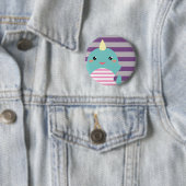 Badge Rond 5 Cm Kawaii Narwhal (En situation)