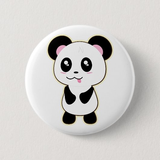 Badge Rond 5 Cm Kawaii Panda mignonne (Devant)