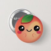 Badge Rond 5 Cm Kawaii Peach (Devant & derrière)