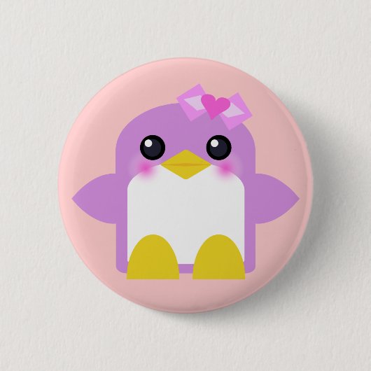 Badge Rond 5 Cm kawaii pingouin fille rose sueur tweet (Devant)