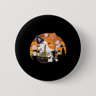 Badge Rond 5 Cm Kawaii Ramen Chat Anime Japonais Neko Noodle Fun V