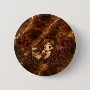 Badge Rond 5 Cm Kawaii Zodiac Neos Vierge