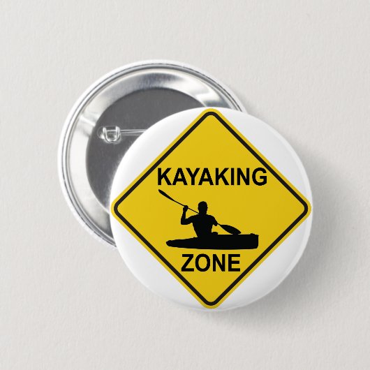 Badge Rond 5 Cm Kayaking (Devant & derrière)