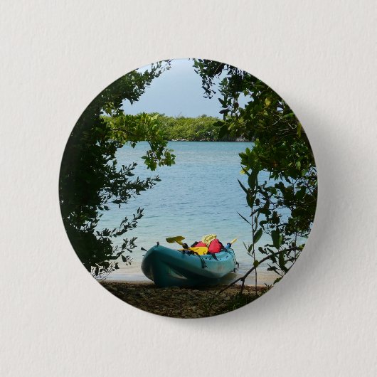 Badge Rond 5 Cm Kayaking aux îles Virgin (Devant)