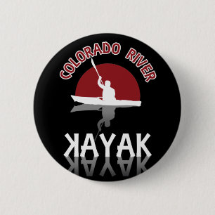 Badge Rond 5 Cm Kayaking Colorado River - Kayak