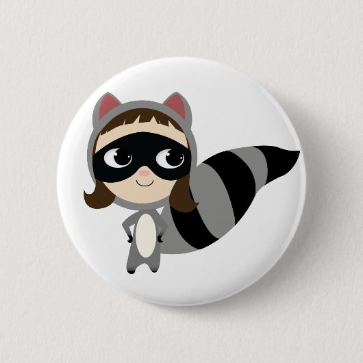 Badge Rond 5 Cm Kaylee le raton laveur (Devant)