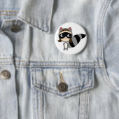 Badge Rond 5 Cm Kaylee le raton laveur (En situation)