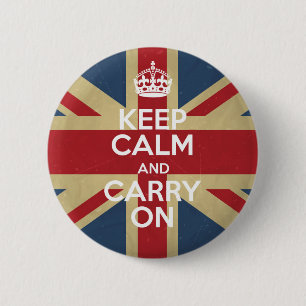 Badge Rond 5 Cm Keep Calm and Carry