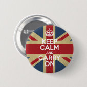 Badge Rond 5 Cm Keep Calm and Carry (Devant & derrière)