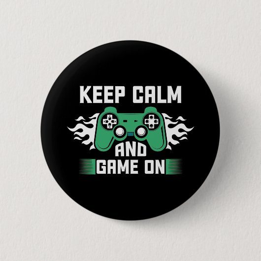 Badge Rond 5 Cm Keep Calm and Game (Devant)
